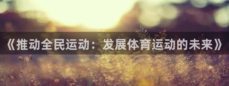 vsport体育官网下载娱乐:《推动全民运动:发展体育运动的